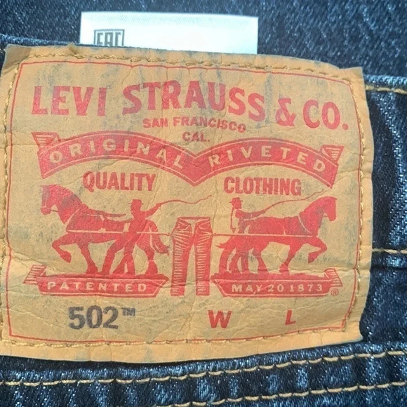 Levi’s Men’s 502 Taper Stretch Jean Dark  52 x 29 Big & Tall - Picture 7 of 8